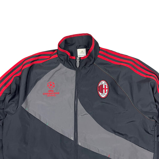 Adidas Retro AC Milan Trackjacket in schwarz/grau/rot Größe (L)