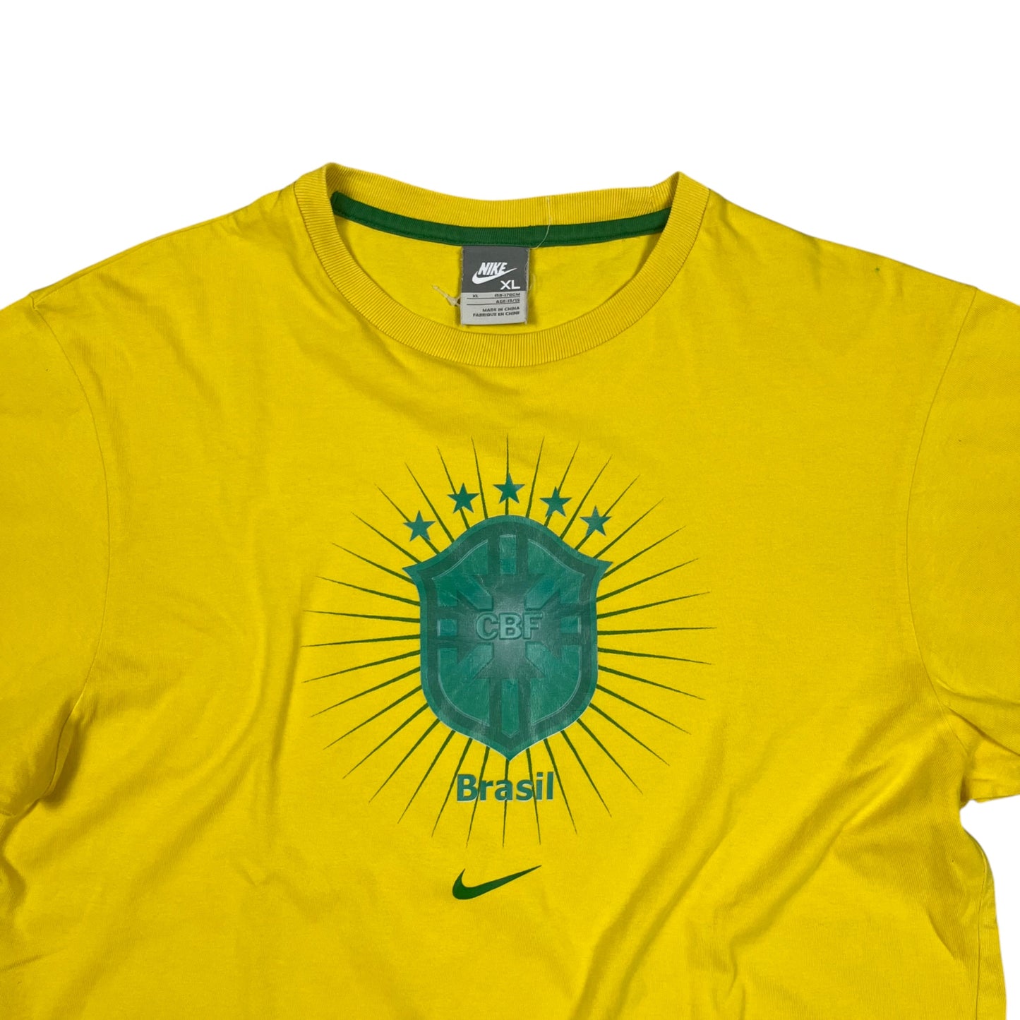 Nike Tiempo Brasilien T-Shirt in gelb/grün Größe (S)