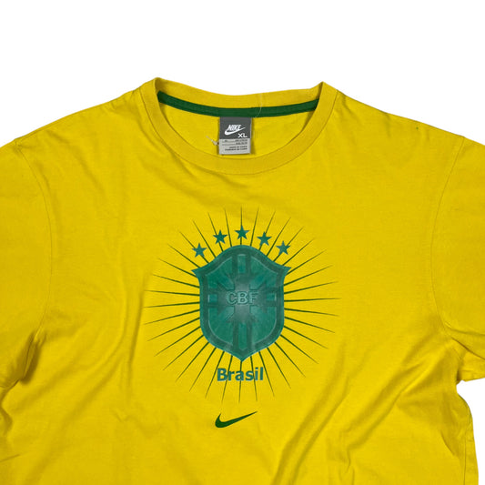 Nike Tiempo Brasilien T-Shirt in gelb/grün Größe (S)