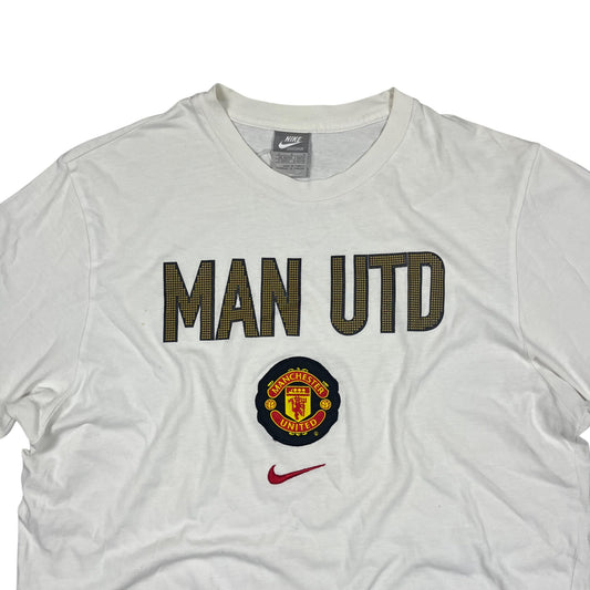 Nike Retro Manchester United T-Shirt in weiß/schwarz Größe (L)