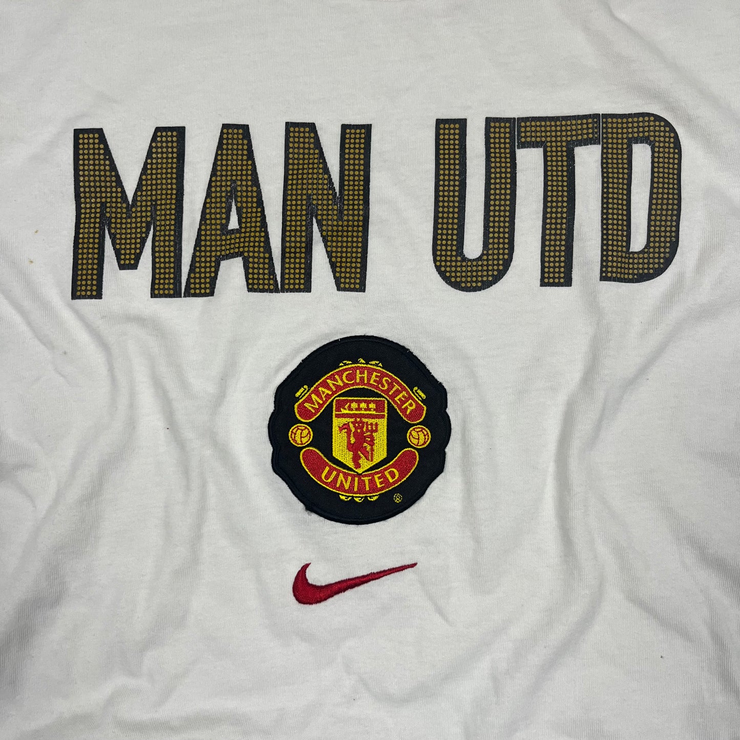 Nike Retro Manchester United T-Shirt in weiß/schwarz Größe (L)