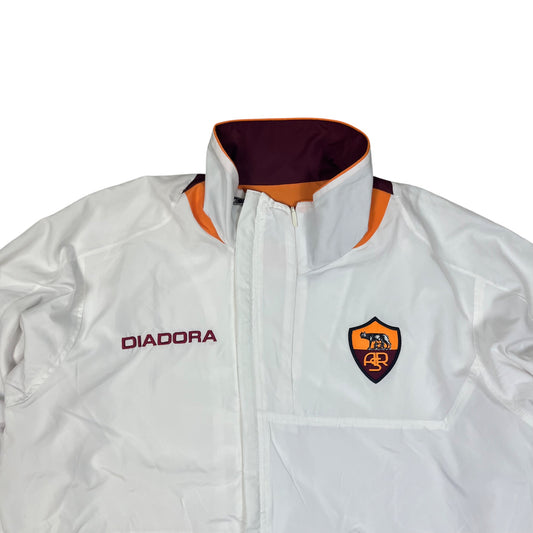 Diadora Retro AS Roma Trackjacket in weiß/rot Größe (M)