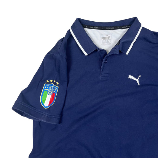 Puma Retro Italien Poloshirt in dunkelblau/weiß Größe (M)