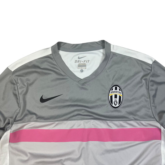 Nike Juventus Turin Langarm Trainingsshirt in grau/weiß/pink Größe (L)