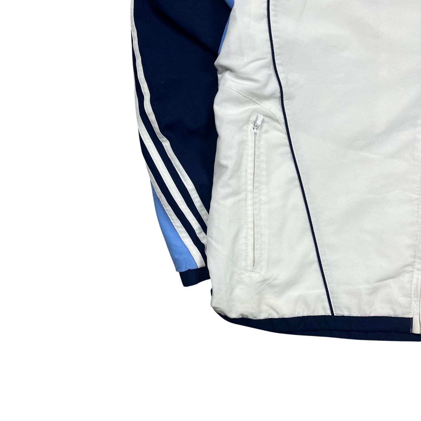 Real Madrid Retro Trainingsjacke in weiß/blau Größe (L)