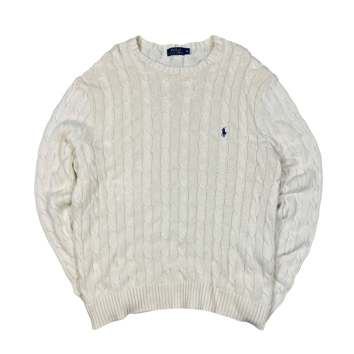 Ralph Lauren Knitsweater in beige/dunkelblau Größe (XL)