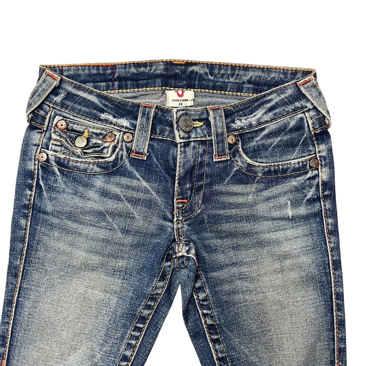 True Religion Women Bootcut Jeans in dunkelblau Größe (24/S)