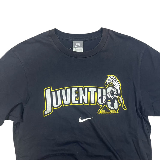 Nike Vintage Juventus Turin T-Shirt in schwarz, weiß, gelb Größe (S)