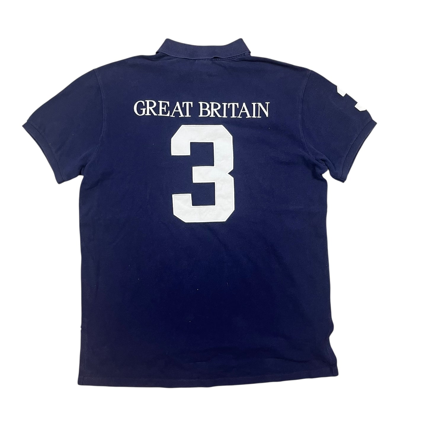 Ralph Lauren Big Pony Great Britain 3 Polohemd in dunkelblau, rot , weiß Größe (L)