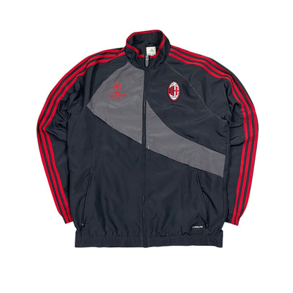 Adidas Retro AC Milan Trackjacket in schwarz/grau/rot Größe (L)