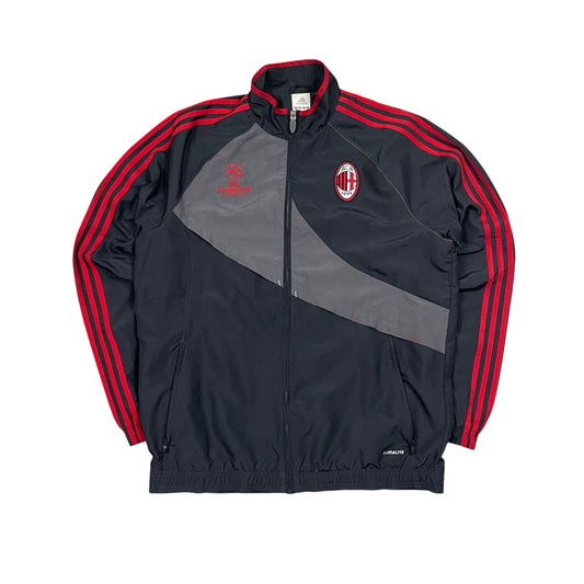 Adidas Retro AC Milan Trackjacket in schwarz/grau/rot Größe (L)
