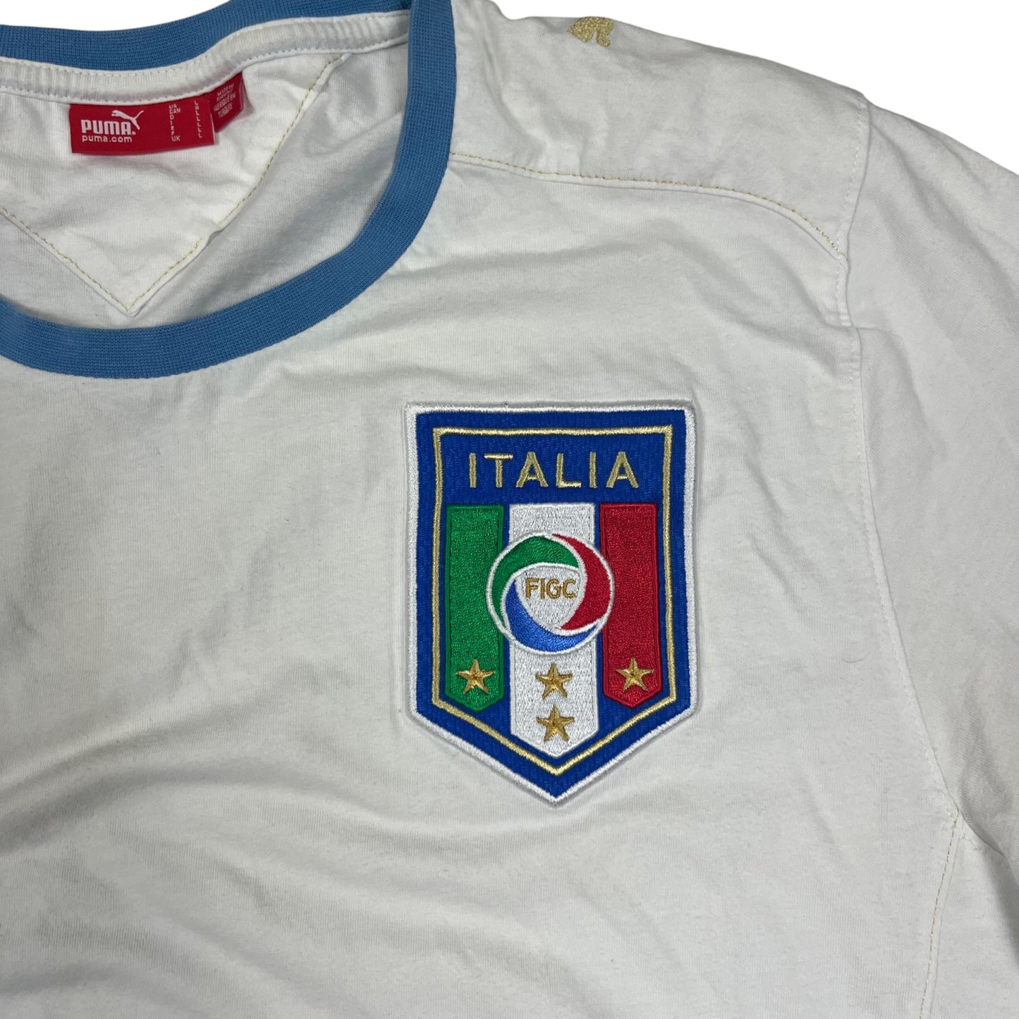 Puma Retro Italien T-Shirt in weiß/blau Größe (L)