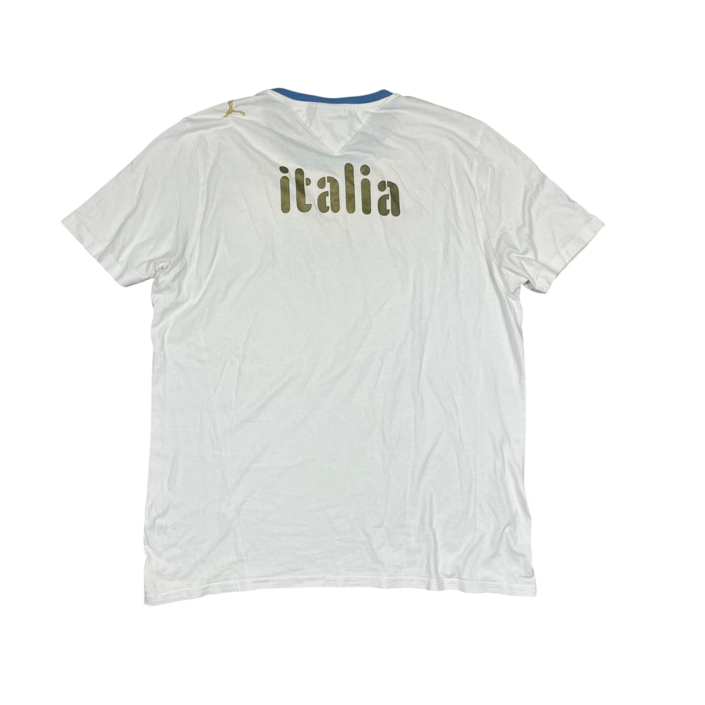 Puma Retro Italien T-Shirt in weiß/blau Größe (L)