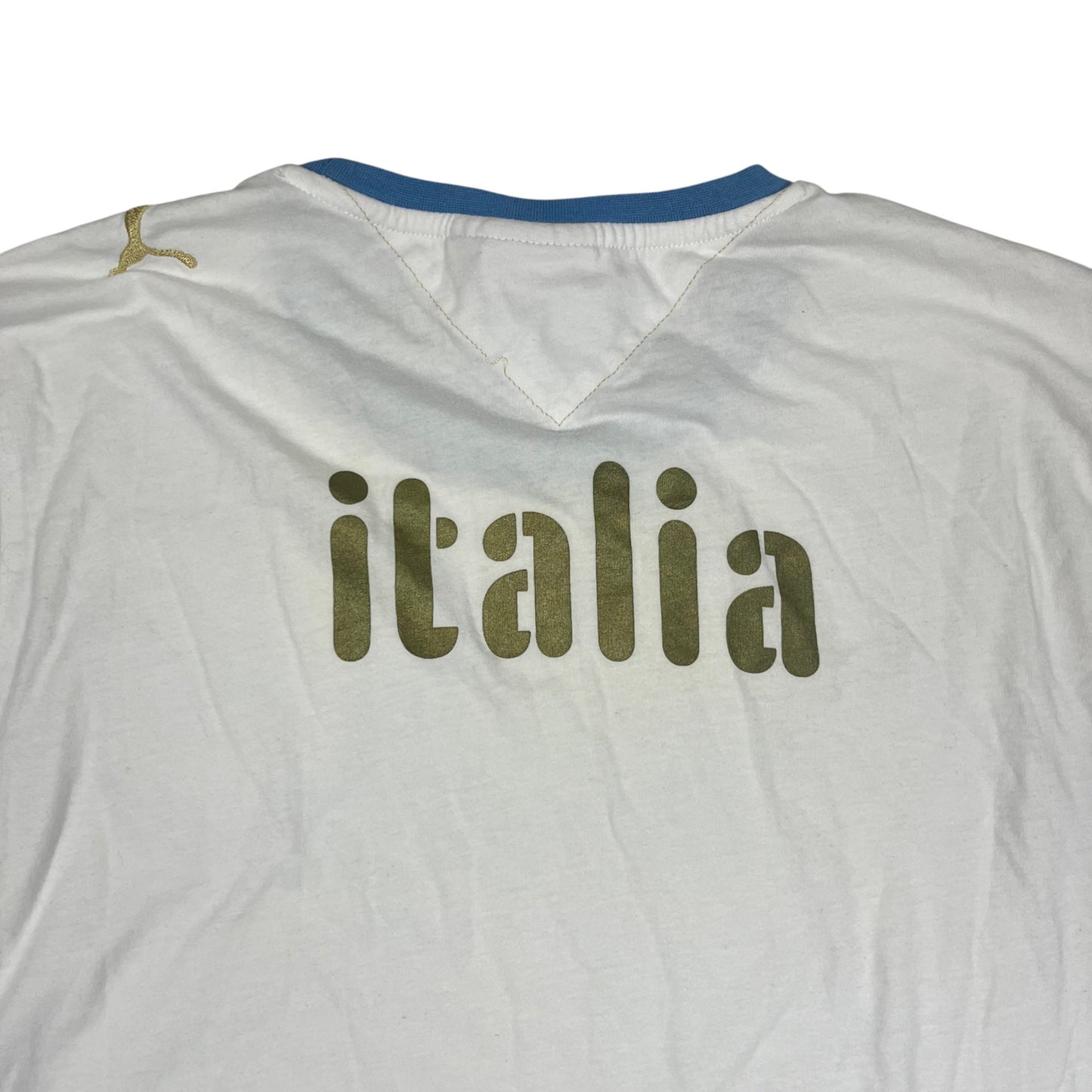 Puma Retro Italien T-Shirt in weiß/blau Größe (L)