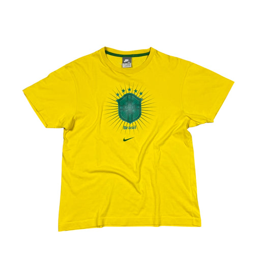 Nike Tiempo Brasilien T-Shirt in gelb/grün Größe (S)