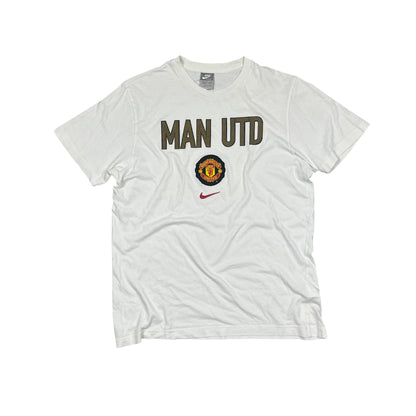 Nike Retro Manchester United T-Shirt in weiß/schwarz Größe (L)
