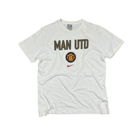Nike Retro Manchester United T-Shirt in weiß/schwarz Größe (L)