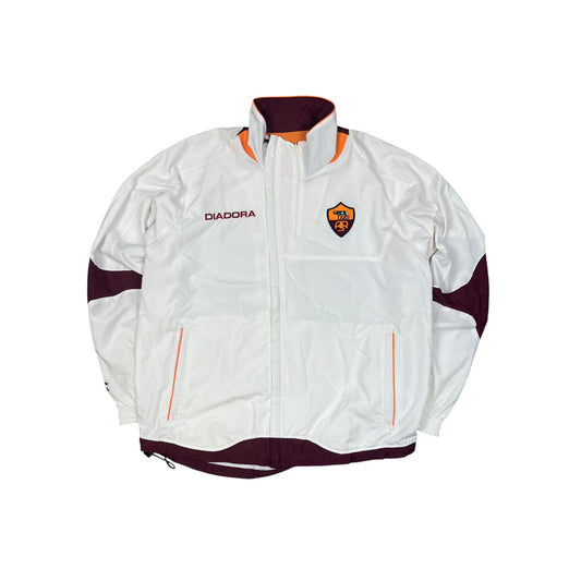 Diadora Retro AS Roma Trackjacket in weiß/rot Größe (M)