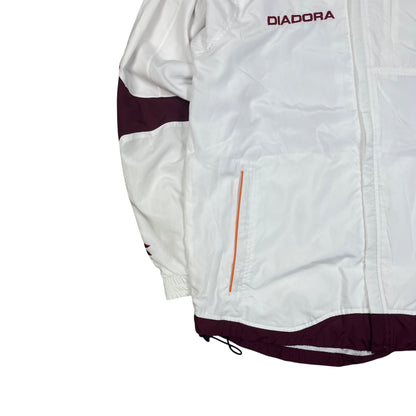 Diadora Retro AS Roma Trackjacket in weiß/rot Größe (M)