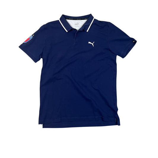 Puma Retro Italien Poloshirt in dunkelblau/weiß Größe (M)