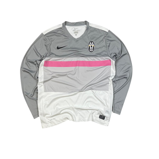 Nike Juventus Turin Langarm Trainingsshirt in grau/weiß/pink Größe (L)