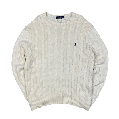 Ralph Lauren Knitsweater in beige/dunkelblau Größe (XL)