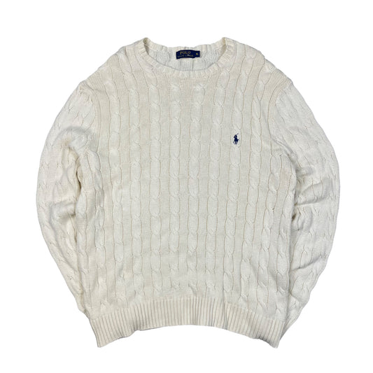 Ralph Lauren Knitsweater in beige/dunkelblau Größe (XL)