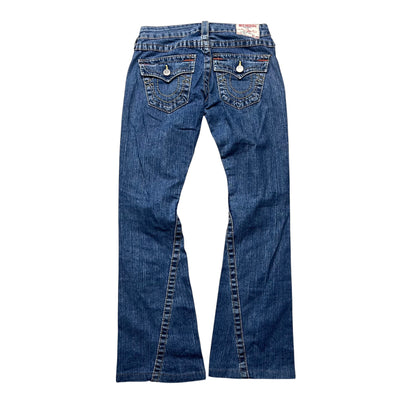 True Religion Bootcut Jeans in dunkelblau Größe (27)