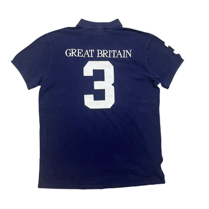 Ralph Lauren Big Pony Great Britain 3 Polohemd in dunkelblau, rot , weiß Größe (L)
